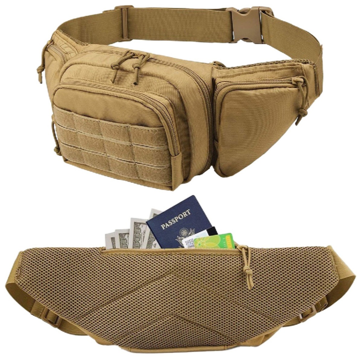 Edc Concealed Carry Fanny Pack - Riñonera Táctica MOLLE para Portación Oculta,